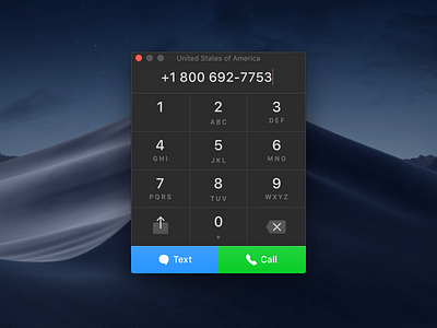 Numpad Interface call dark facetime interface keypad keys mojave numpad phone text ui