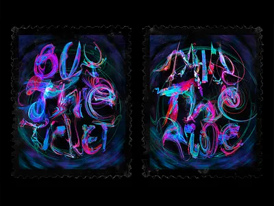 "BUY THE TICKET \ TAKE THE RIDE" abstract art apophysis calligraphy design fractal fractals lettering logo lsd poster art rendering typography