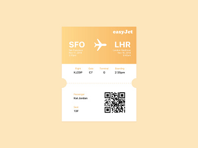 Daily UI 024 / Boarding Pass boardingpass daily100 dailyui dailyui024 dailyui24 flight minimal plane qr travel ui