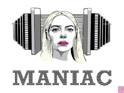 Netflix Original Maniac adobe adobe draw alternative movie poster apple pencil art celebrity design digital art emma stone entertainment fan art graphic design illustration maniac netflix scifi tv series tv show