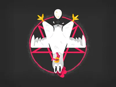 05 Chicken blackformat chicken eggs hen illustrator inktober pentagram retro supply co textures vectober vector witchcraft