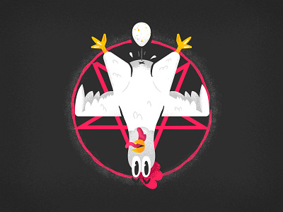 05 Chicken blackformat chicken eggs hen illustrator inktober pentagram retro supply co textures vectober vector witchcraft