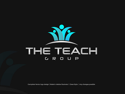 The Teach group design flat icon illustration logo minimal minimalist vector