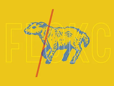OH FLOKC! design icon illustration lamb line oklahoma sheep slash type