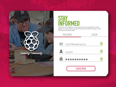 Daily UI Challenge 001 daily ui 001 dailyui 001 dailyui001 illustrator login form raspberry pi registration form uidesign user interface