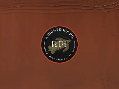 A Righteous Pie - Branding badge design badge logo brand identity branding icon identity italian logo ocean pizza restaurant restaurant branding restaurant design texture turtle typography