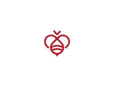 Love Bee Logo Design bee branding graphic design heart icon logo logo design logo for sale love