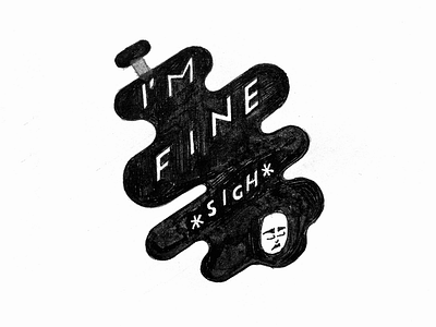 Inktober 3 black and white character feeling girl icon illustration inktober pin sad sticker