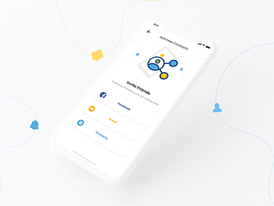 Add New Contacts creative ui invite friends share social app ui ux