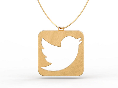 Twitter necklace 3d 3dmodeling art brand design designer digital fashion fine gem jewel jewelery jewelry keyshot logo minimal modeling product rendering rhinoceros