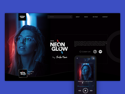 Neon Glow artist design glow mobile music neon shot sketch social trends uiux website woman