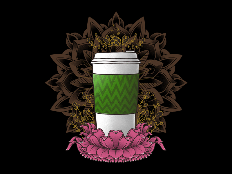 Sacred Latte adobe animation artsy caffeine coffee floral flowers latte art mandala photoshop psychedelic sacred geometry starbucks tattoo vanilla latte