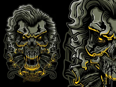 Skull Clown bones death death reaper halloween merch monster scary shirt skull