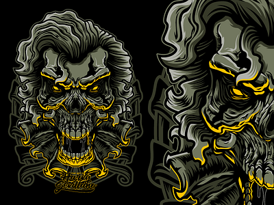 Skull Clown bones death death reaper halloween merch monster scary shirt skull