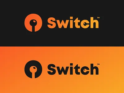 "Switch" logo idea 2018 controller creative flat design gradient graphic design icon illustration modern mont font orange pin rounded font simple logo switch typography