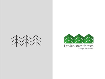 Design proposal for the Latvian state forests company forest logo green logo latvia logo minimal logo tree logo trees