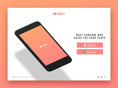 Hater dailyui design designinspiration dribbble flat design follow me illustration ui uidesign userinterface ux webdesign