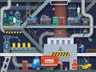 The Goal by Eliyahu Goldratt book cover 2d book cover cross section cutaway factory flat sideview