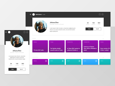 User Profile 006 daily 100 dailyui dailyui006 design ui user profile