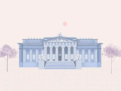 National Art Museum of Ukraine adobe photoshop cc architecture art beige blue concept concept art decorative design digital 2d digital painting dots illustration minimalism museum purple watercolour watercolour effect