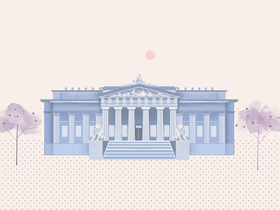 National Art Museum of Ukraine adobe photoshop cc architecture art beige blue concept concept art decorative design digital 2d digital painting dots illustration minimalism museum purple watercolour watercolour effect