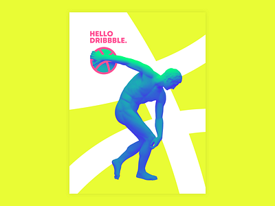 Hello Dribbble. ancient greek colors discobolus first shot hellodribbble yellow