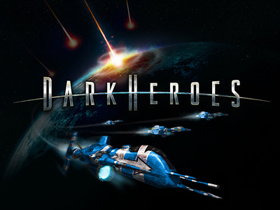 DarkHeroes 3d lettering brand development ccg custom lettering futuristic identity logo logo design mobile gaming sci fi science fiction space space ship steel lettering typography ui ux ui ux design video games wordmark wordmarkdesign