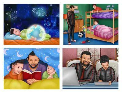 Kids Book Illustration book illustration digital 2d educational family fatherday illustration kids book storybook
