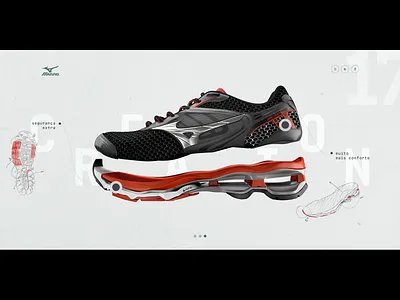 Mizuno's campaing product page advertise interaction mizuno page page builder product shoe ui ux web