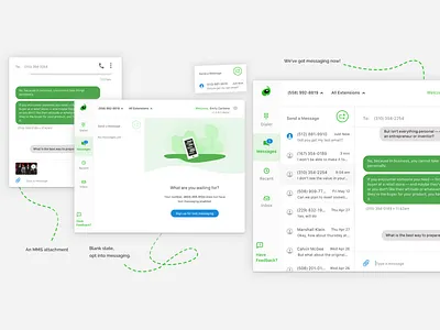 Grasshopper Desktop App app blank state clean concept desktop application grasshopper green app logmein mms texting ui user ux voip