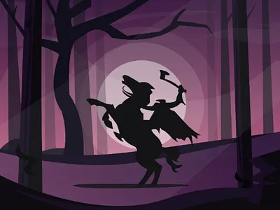 Sleepy Hollow dark ghost halloween horror horse illustration illustrator night sleepy hollow vectober vector