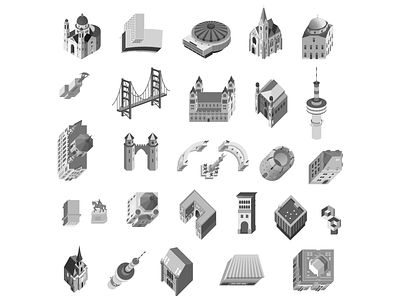 Buildings illustration isometric vector