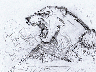 Polar Bear Mascot Sketch angry animal badge bear esport gaming ice illustration logo mascot polar bear polarbear roar sketch sports sports logo