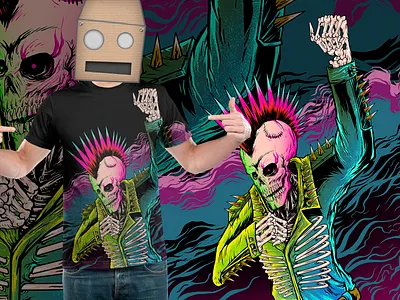 oioioi !!! artwork illustration punk punk rock skeleton skull tees tshirt