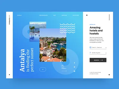 Travel around Antalya (pt. 1) clean creative design figma flat minimal photoshop typography ui uidesign uidesigner ux uxuidesign web webdesign website