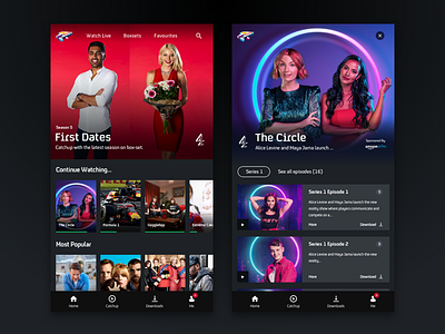 Channel 4 App UI Redesign challange channel 4 design ui