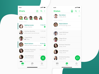 Whatsapp Redesign app chat design flat design ios mobile app ui ux whatsapp