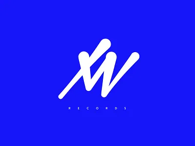 XW Records brush handwritten lettering logo record label typography