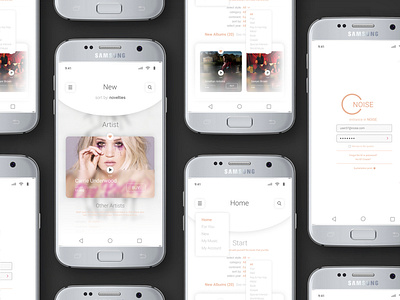 music application for Android android android app android app design branding design graphic lettering minimal mobile music music app type typography ui ui ux ui ux design ux web website white