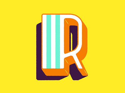 R for rumbaba colors colours custom type drop cap dropcap dropcaps geometric geometry hand lettering letter letter design lettering r retro retro type type typography vibrant vintage vintage type