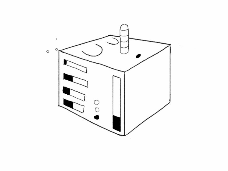 Anitober Day 07: Exhausted 2d animación animation anitober anitober 2018 art black and white cel animation character frame by frame illustration inktober robot tvpaint