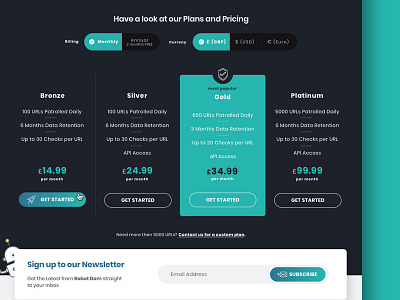 Pricing table dark form green price pricing select table ui web design