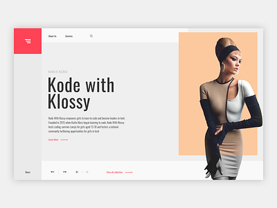 Layout Exploration clean fashion horizontal slider karlie kloss layout minimalism typography ui ux website