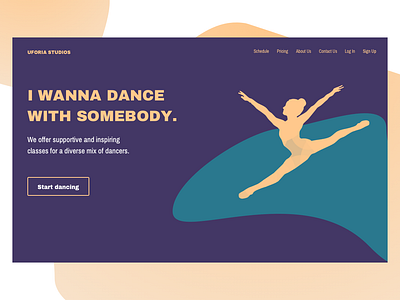 Landing Page (above the fold) abovethefold dailyui dailyui 003 dance dance studio dancer landing page ui ux