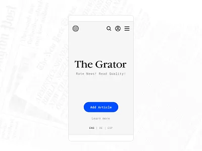 The Grator Mobile clean community extension news paper read social social media ui ux