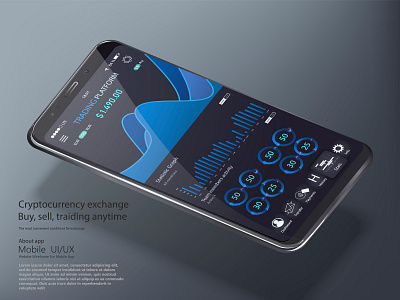 Mobile app infographic template abstract activity analysis analytics app application background bitcoin btc business buy candle chart forex gradient mobile phone template ui website