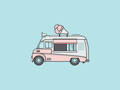 Inktober- Day 7- Ice Cream adobe adobe illustrator graphic design ice cream illustration illustration challenge illustration design illustrator inktober inktober2018 truck vector