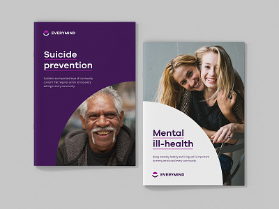 Everymind Brochure brand identity branding brandmark brochure graphic design layout logo mental health newcastle print purple