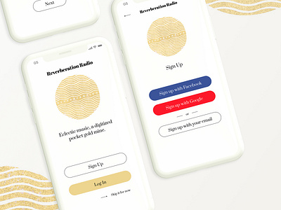 Reverberation Radio - Mobile UI Concept 2/2 100 daily ui 100 day project 100 day ui challenge 100daychallenge 100dayproject 100dayuichallenge app dailyui dailyui 001 design mobile app design reverberation reverberationradio reverbradio signup signupui ui