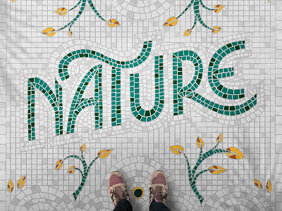 Nature Fauxsaics fauxsaics flat design graphic design hand lettering heritage lettering vector